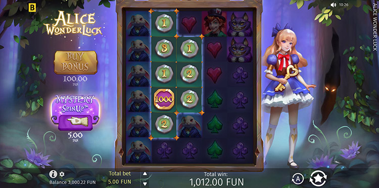 Big win at Alice Wonderluck.