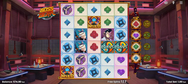 During freespins, the design of the playing field changes